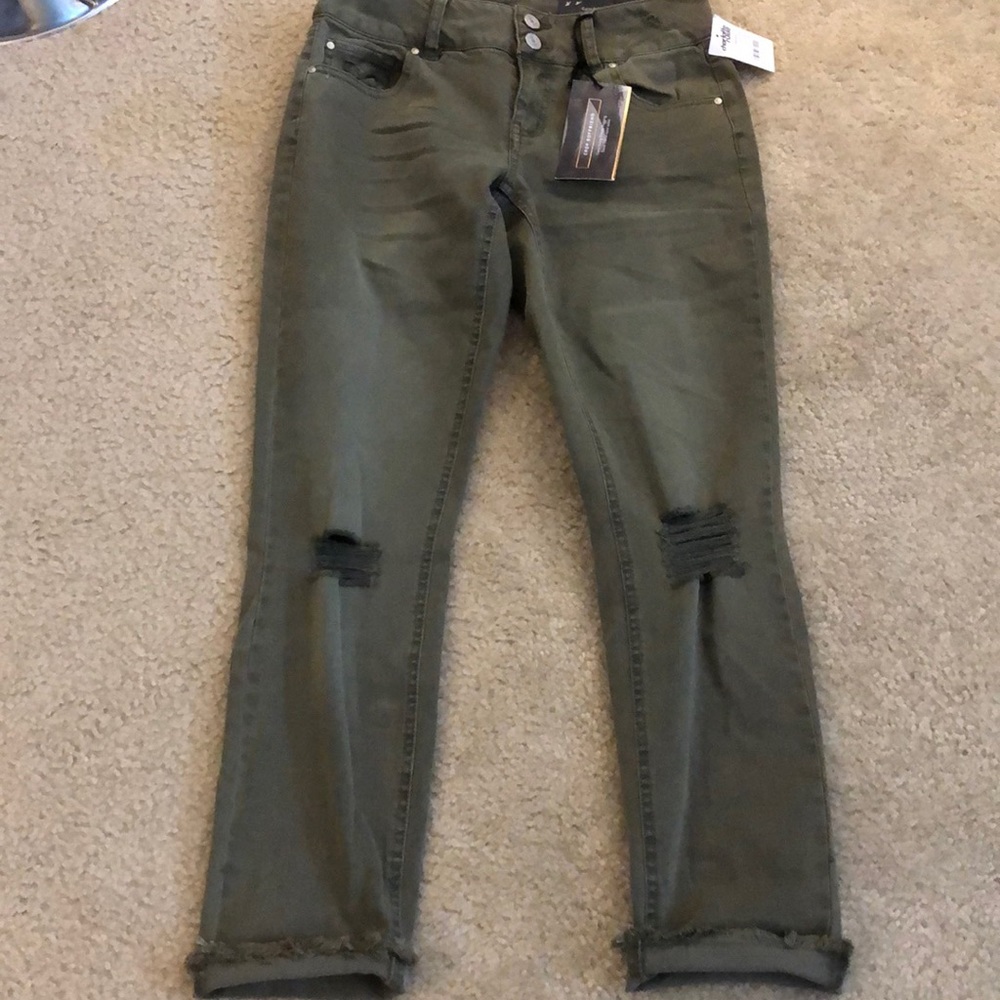 NWT Dark Green Boyfriend Jeans